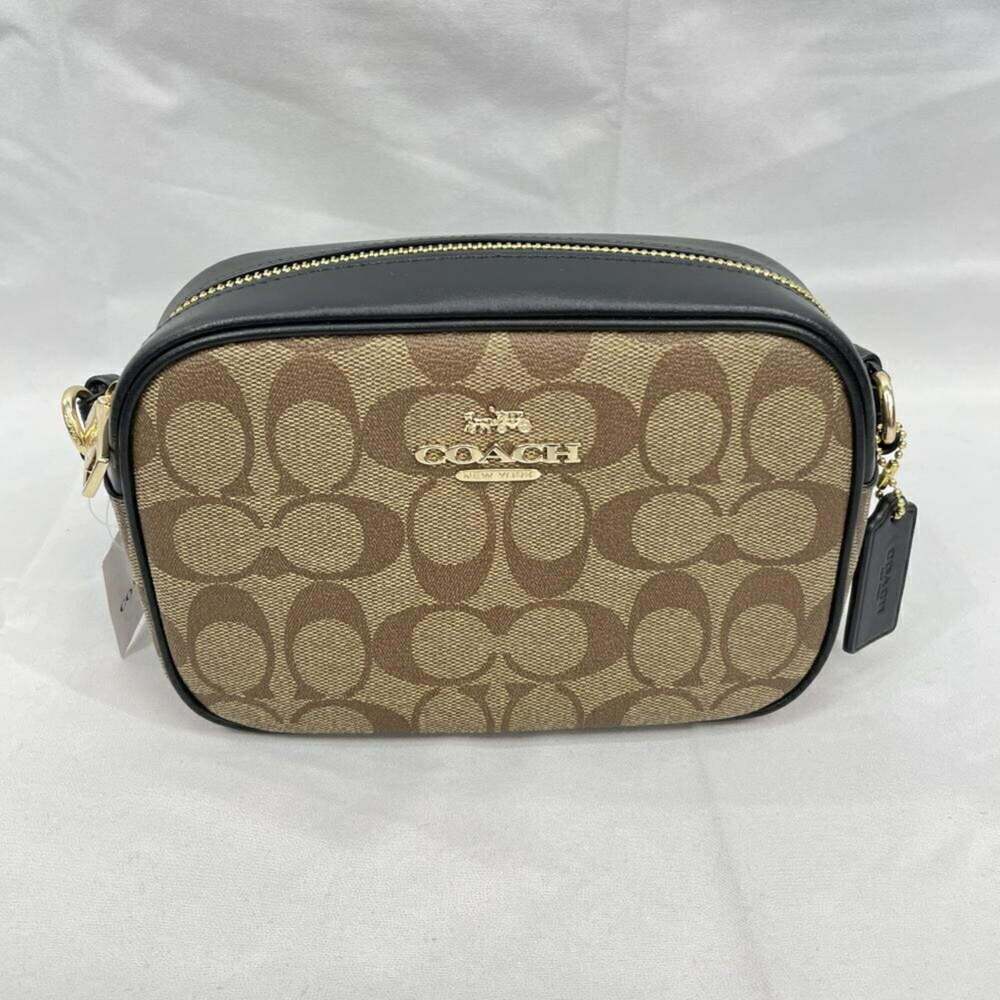 COACH Signature Mini Jamie Camera Bag Shoulder Beige